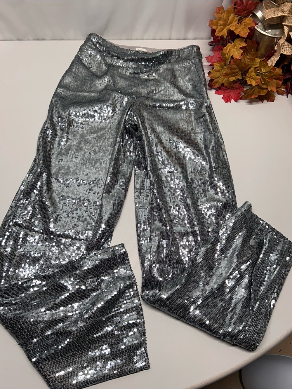 a new day Silver Sequin Wide-Leg Pants